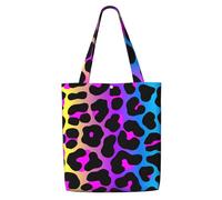 GrAtka Estampado de leopardo neón，Bolsas de supermercado reutilizables, bolsas de compras, bolsas de lona de gran capacidad, bolso de hombro