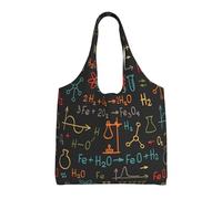 GrAtka Experimento de ecuación de química educativa,Bolsas de mano reutilizables, bolsas de supermercado, bolso de hombro de lona de gran capacidad