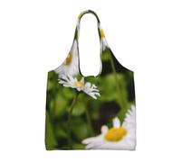 GrAtka Flor brillante hermosa margarita,Bolsas de mano reutilizables, bolsas de supermercado, bolso de hombro de lona de gran capacidad