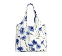 GrAtka Flor de aciano,Bolsas de mano reutilizables, bolsas de supermercado, bolso de hombro de lona de gran capacidad