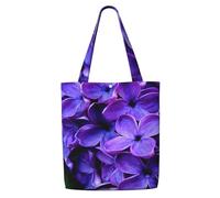 GrAtka Flor violeta，Bolsas de supermercado reutilizables, bolsas de compras, bolsas de lona de gran capacidad, bolso de hombro