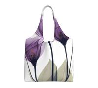 GRatka Flores de esperanza de color lavanda púrpura,Bolsas de mano reutilizables, bolsas de supermercado, bolso de hombro de lona de gran capacidad