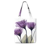 GrAtka Flores de esperanza de color púrpura lavanda，Bolsas de supermercado reutilizables, bolsas de compras, bolsas de lona de gran capacidad, bolso de hombro