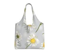 GrAtka flores de manzanilla,Bolsas de mano reutilizables, bolsas de supermercado, bolso de hombro de lona de gran capacidad