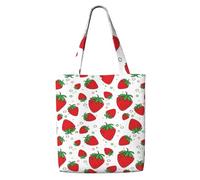 GrAtka Fresa，Bolsas de supermercado reutilizables, bolsas de compras, bolsas de lona de gran capacidad, bolso de hombro