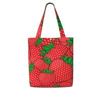 GrAtka Fresa roja，Bolsas de supermercado reutilizables, bolsas de compras, bolsas de lona de gran capacidad, bolso de hombro