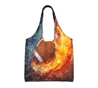 GrAtka Fútbol de fuego,Bolsas de mano reutilizables, bolsas de supermercado, bolso de hombro de lona de gran capacidad