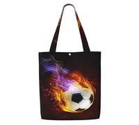 GrAtka Fútbol de fuego，Bolsas de supermercado reutilizables, bolsas de compras, bolsas de lona de gran capacidad, bolso de hombro