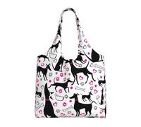 GrAtka Galgos y corazón de pata,Bolsas de mano reutilizables, bolsas de supermercado, bolso de hombro de lona de gran capacidad