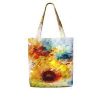 GrAtka Girasoles florales hermosos rojos，Bolsas de supermercado reutilizables, bolsas de compras, bolsas de lona de gran capacidad, bolso de hombro