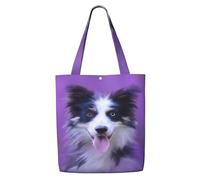 GrAtka Hermoso cachorro de Border Collie，Bolsas de supermercado reutilizables, bolsas de compras, bolsas de lona de gran capacidad, bolso de hombro