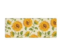 GRatka Historias de Girasoles Frescos Impresas,Alfombrilla de ratón Grande para Escritorio, Teclado de Ordenador, Base de Goma Antideslizante, 30 x 80 cm