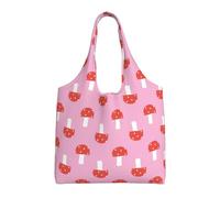 GRatka Hongos Rosados Rojos,Bolsas de mano reutilizables, bolsas de supermercado, bolso de hombro de lona de gran capacidad