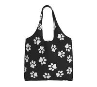 GRatka Huella de pata de perro,Bolsas de mano reutilizables, bolsas de supermercado, bolso de hombro de lona de gran capacidad