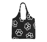GRatka Huella de pata de perro, pata de gato, huella de cachorro,Bolsas de mano reutilizables, bolsas de supermercado, bolso de hombro de lona de gran capacidad