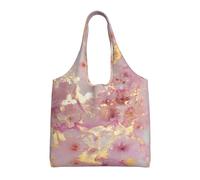 GRatka Impresión con textura de mármol rosa,Bolsas de mano reutilizables, bolsas de supermercado, bolso de hombro de lona de gran capacidad