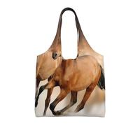 GrAtka Impresión de caballo corriendo,Bolsas de mano reutilizables, bolsas de supermercado, bolso de hombro de lona de gran capacidad