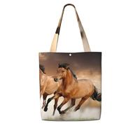GrAtka Impresión de caballo corriendo，Bolsas de supermercado reutilizables, bolsas de compras, bolsas de lona de gran capacidad, bolso de hombro