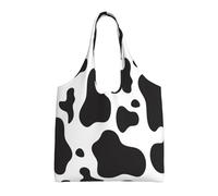 GrAtka Impresión de manchas de vaca,Bolsas de mano reutilizables, bolsas de supermercado, bolso de hombro de lona de gran capacidad