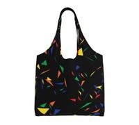 GrAtka Impresión de triángulos y confeti abstracto,Bolsas de mano reutilizables, bolsas de supermercado, bolso de hombro de lona de gran capacidad