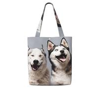 GrAtka Impresión Husky，Bolsas de supermercado reutilizables, bolsas de compras, bolsas de lona de gran capacidad, bolso de hombro