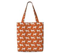 GrAtka Jack Russell Terriers Naranja Lindo Perro Jack Russell，Bolsas de supermercado reutilizables, bolsas de compras, bolsas de lona de gran capacidad, bolso de hombro