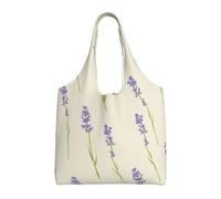 GrAtka Lavanda pequeña,Bolsas de mano reutilizables, bolsas de supermercado, bolso de hombro de lona de gran capacidad