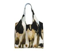 GRatka Linda vaca impresa,Bolsas de mano reutilizables, bolsas de supermercado, bolso de hombro de lona de gran capacidad