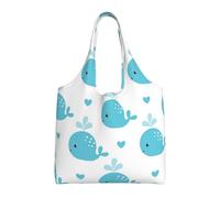 GRatka Lindas ballenas azules,Bolsas de mano reutilizables, bolsas de supermercado, bolso de hombro de lona de gran capacidad