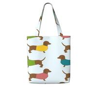 GrAtka Lindo fondo de pantalla de perro salchicha，Bolsas de supermercado reutilizables, bolsas de compras, bolsas de lona de gran capacidad, bolso de hombro