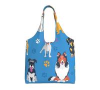 GrAtka Lindo patrón de perro labrador,Bolsas de mano reutilizables, bolsas de supermercado, bolso de hombro de lona de gran capacidad