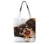 GrAtka Lindo perro chihuahua animal，Bolsas de supermercado reutilizables, bolsas de compras, bolsas de lona de gran capacidad, bolso de hombro