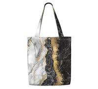 GrAtka Mármol laminado en oro blanco y negro，Bolsas de supermercado reutilizables, bolsas de compras, bolsas de lona de gran capacidad, bolso de hombro
