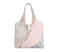 GRatka Mármol mixto empalmado de oro rosa,Bolsas de mano reutilizables, bolsas de supermercado, bolso de hombro de lona de gran capacidad
