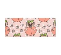 GRatka Melocotón Perro Rosa,Alfombrilla de ratón Grande para Escritorio, Teclado de Ordenador, Base de Goma Antideslizante, 30 x 80 cm