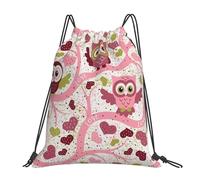 GrAtka Mochila con cordón,Bolsa de cuerda unisex Bolsa de gimnasio deportiva Mochila informal Mochila con cordón,Búho lindo
