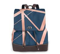 GRatka Mochila de cuero para mujer, mochila de día para mujer, mochila escolar de moda, bolsos de viaje, Lujo azul marino y cobre