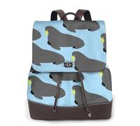GRatka Mochila de cuero para mujer, mochila de día para mujer, mochila escolar de moda, bolsos de viaje, Patrón animal morsa
