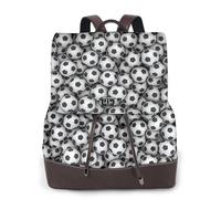 GRatka Mochila de cuero para mujer, mochila de día para mujer, mochila escolar de moda, bolsos de viaje, Pila de balones de fútbol de impresión