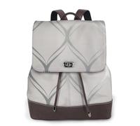 GRatka Mochila de cuero para mujer, mochila de día para mujer, mochila escolar de moda, bolsos de viaje, Ola Geométrico Gris Plata