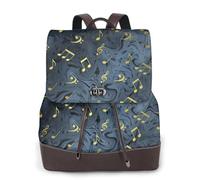 GRatka Mochila de cuero para mujer, mochila de día para mujer, mochila escolar de moda, bolsos de viaje, Signo musical de música metal