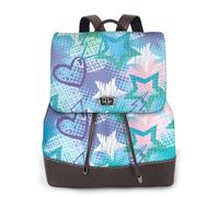 GRatka Mochila de cuero para mujer, mochila de día para mujer, mochila escolar de moda, bolsos de viaje, Destello de estrellas de rock