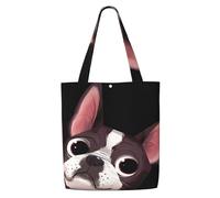 GrAtka Naturaleza del Boston Terrier，Bolsas de supermercado reutilizables, bolsas de compras, bolsas de lona de gran capacidad, bolso de hombro