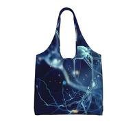 GrAtka Neurología de neuronas y células cerebrales en 3D,Bolsas de mano reutilizables, bolsas de supermercado, bolso de hombro de lona de gran capacidad