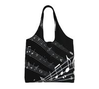 GRatka Nota musical,Bolsas de mano reutilizables, bolsas de supermercado, bolso de hombro de lona de gran capacidad