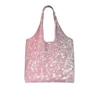 GrAtka Oro rosa brillo rosa,Bolsas de mano reutilizables, bolsas de supermercado, bolso de hombro de lona de gran capacidad