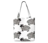 GrAtka Oveja linda，Bolsas de supermercado reutilizables, bolsas de compras, bolsas de lona de gran capacidad, bolso de hombro