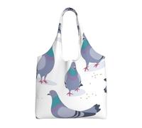 GRatka Palomas azuladas,Bolsas de mano reutilizables, bolsas de supermercado, bolso de hombro de lona de gran capacidad