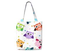 GrAtka Patrón de estampado de búho lindo，Bolsas de supermercado reutilizables, bolsas de compras, bolsas de lona de gran capacidad, bolso de hombro