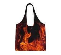GrAtka Patrón de fuego,Bolsas de mano reutilizables, bolsas de supermercado, bolso de hombro de lona de gran capacidad
